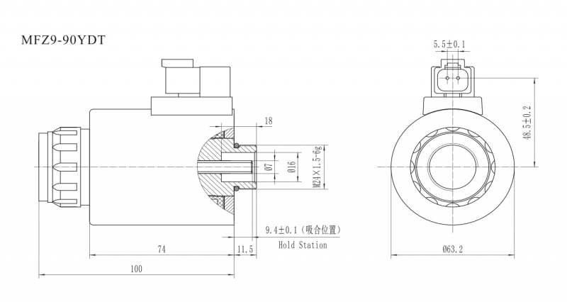 MFZ9-90YDT防水型開關(guān)閥用電磁鐵