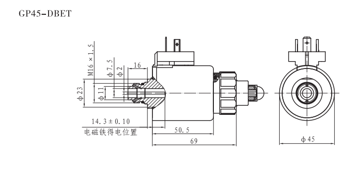 GP45-DBET螺紋比例閥用電磁鐵